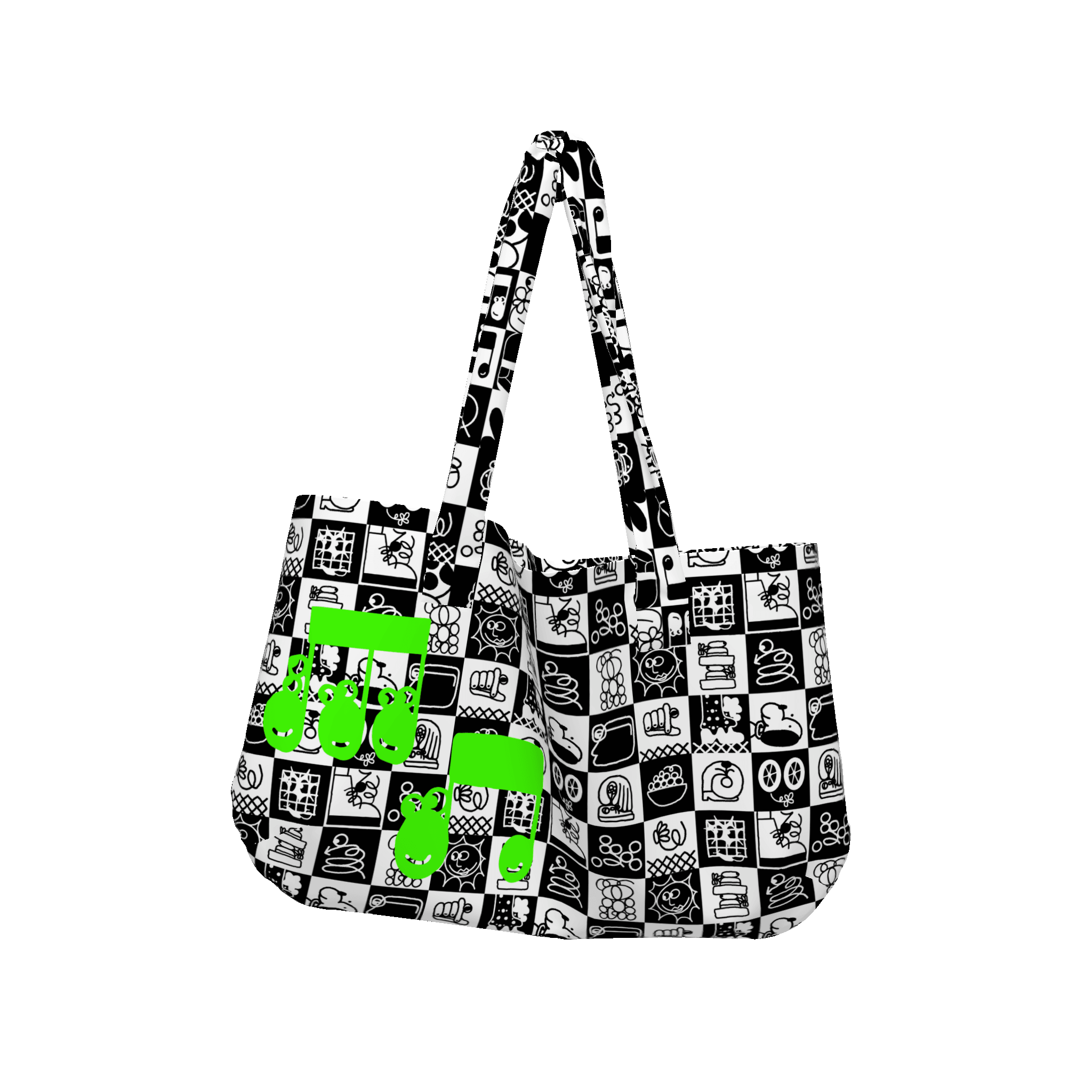Large Black and White Revisited Tote